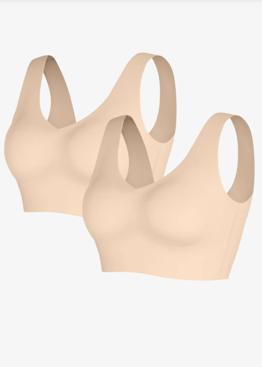 Amelia Wireless Comfort Bra 2-Pack Champagne Beige